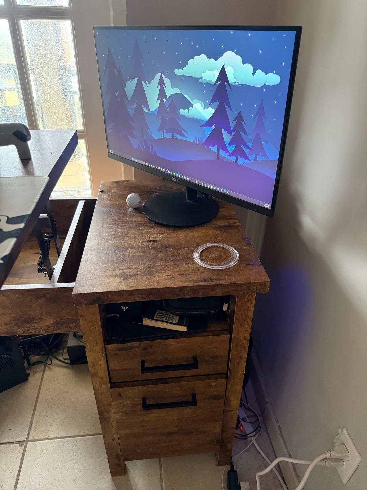 Wooden 2-drawer cabinet/side table thumbnail